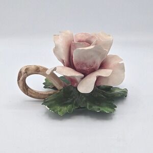 Vintage Capodimonte Porcelain Rose Centerpiece (6"x5")